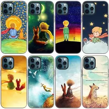 Чехол для телефона Little Prince fox для Apple iPhone 14 13 12 Mini 11 Pro Max 7 8 XR X XS 7 8 Plus SE 2020 2022 черный чехол iPhone 14