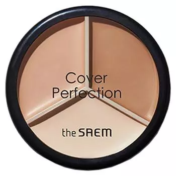 The Saem Консилер Cover Perfection Triple Pot 13,1 г, 02 Contour Beige, 1 шт.