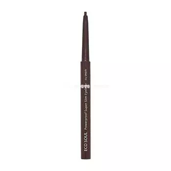 Ультратонкая подводка для глаз The Saem Eco Soul Powerproof, 0,1 г, оттенок Thrill Brown, 2 шт.