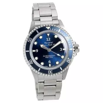 [The Stack] Часы STAC Made in Japan Classic Diver s Watch Deep Blue Sweep Second Watch 38mm Classic Scuba 200 для мужчин и женщин