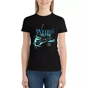 The Weird Sisters - Синяя футболка Милые топы Летний топ Футболки больших размеров для женщин Свободный крой S белый