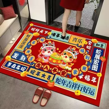 The Year of The Snake Floor Mat Household Entrance Porch Between Absorbent Non-slip Foot Mat Supply Easy Care Diatom Mud Floor Mat 40*60cm