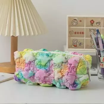 Theme Rainbow Pencil Case Storage Pouch With Large Capacity For Students Gift