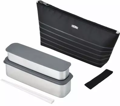 Термос Bento Box 2 Tier Slim Fresh Lunch Box 815 мл Black Border BKBD DSA-804W