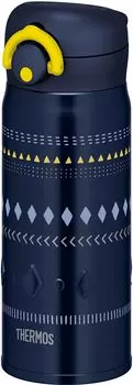 Thermos Vacuum Insulated Portable Mug 400ml Navy Yellow JNR-401 NV-Y