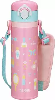 Thermos Water Bottle Vacuum Insulated Kids Mobile Mug 500ml Pink P JOI-500