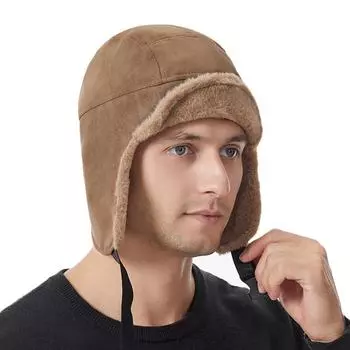 Thick Bomber Hat Plush Ushanka Fur Hat Outdoors Ski Russian Cap Riding