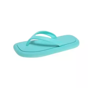 Thick Bottom Platform Sea Flip-Flop Thong Sandals Summer Shoes Soft Bathroom Slippers Pillow Slides Outdoor Indoor Shoes Women 36-37 чёрный