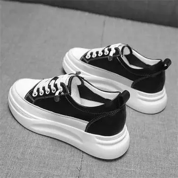 Thick Bottom Platformed School Shoes Woman Vulcanize Black Boots Summer Sneakers Women Sports Trending Particular Joggings 35