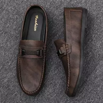 Thick Sole Male Casual Shoe Platform Office Loafers Men s Leather Shoes Adults Elegant Cheap Clearance Korean Style New In Pu 39