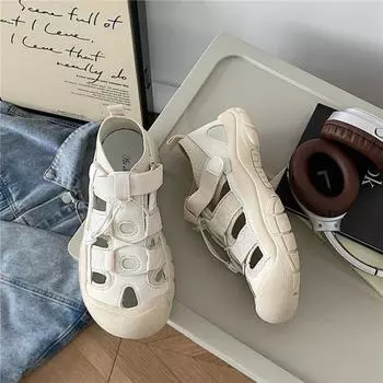 Thick-soled bag head sandals women s trendy summer new hole shoes breathable versatile casual child 35