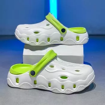 Thick-Soled Height Increase 5.0 Anti-Skid And Breathable Cool Slippers Outdoor Casual Men S Hole Shoes 38-39