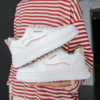 Thick-soled Little White Shoes Children s Spring and Autumn New Ins Trendy Versatile Casual Student Board Shoes 35 хаки