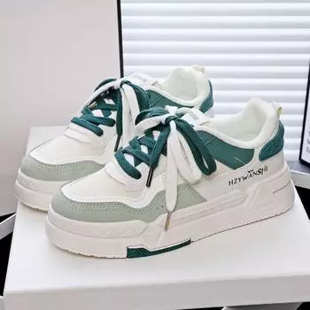 Thick-soled Little White Shoes Women s Spring and Autumn New Ins Trendy Leather Surface Versatile Sports and Leisure Student Board Shoes 35 розовый