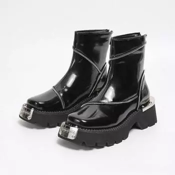 Thick-soled Martin boots for women s autumn and winter new velvet single to keep warm Chelsea women s boots retro locomotive 35