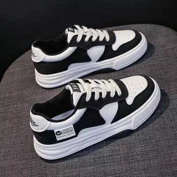 Thick-soled Versatile Height-increasing Casual Sports Shoes for Women s New Niche Ins Versatile Little White Shoes Board Shoes for Women 35 чёрный