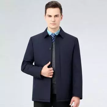 Thickened down jacket men s short winter new middle-aged and elderly white duck down winter warm jacket 165