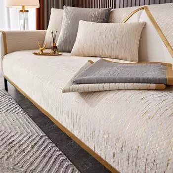 Thickened Nordic Entry Lux Style Sofa Cushion Four Seasons Universal Simple Modern Non-Slip Living Room Sofa Cover Towel Cushion 70*70cm