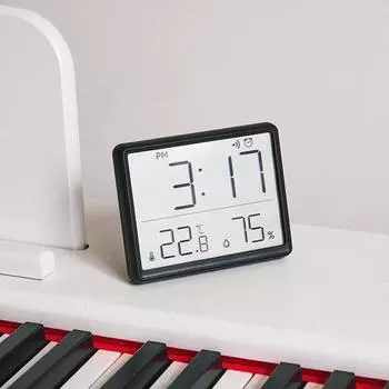 Thin electronic clock minimalist digital clock wall mounted LCD small alarm clock multifunctional temperature electronic clock