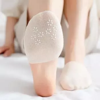 Thin Forefoot Socks Solid Color Invisible Half Socks Breathable Half Palm Socks Travel чёрный