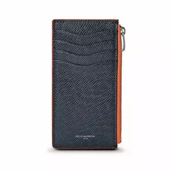 Thin Gusset Mini Wallet Navy [Pelle Morvida] Wallet/Accessories