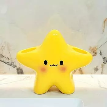 This Original Design Features a Star Shaped Ceramic Electric Toothbrush Holder That Can Store Electric Toothbrushes And Toothpaste, Making It a Cute Star Electric Toothbrush Holder