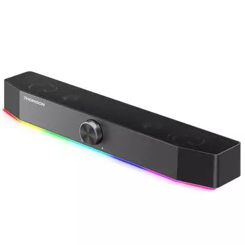 THOMSON PC Speaker 10W Gaming Speaker Проводной USB-питание со светодиодной подсветкой Ручка совместима с каналом стерео горизонтальное крепление (5 Вт*2) Bluetooth5.0