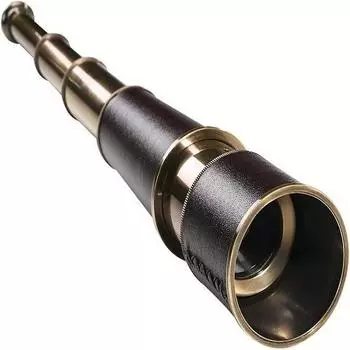 Телескоп с латунной отделкой и подставкой - морская пиратская подзорная труба Best Prism Optics, полная высота 40,64 см