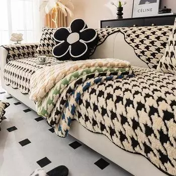 Thousand Bird Pattern Sofa Cushions Thick Plush Sofa Cover Living Room Slipcover Couch Covers For Anti-Skid Design Autumn Winter 70x70