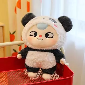 Three Baby Plush Toy Transform Into Panda Pig Bear For Kids Bedroom Decor Play Panda,35cm