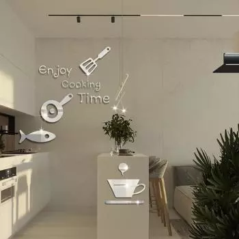 Three-dimensional acrylic mirror wall sticker kitchen home cabinet decoration self-adhesive modern fashion