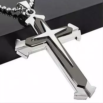 Three-Layer Necklace Men S Jewelry Split-Ended Pendant With Bead Chain