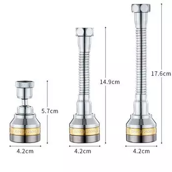 Three Levels Adjustable Brass Kitchen Faucet Aerator Extender Water Saving Anti Splash Stainless Steel Bathroom Accessories