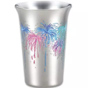 Three Snow Sake Glass 150ml Fireworks The color changes when you pour cold liquor into it Doromu Sake Utensil Tsubame Sanjo Made in Japan Three Snow серебряный