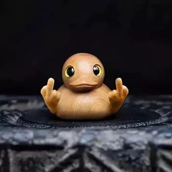 Thuja Cartoon Cute Wooden Handle Piece Little Yellow Duck Детская кукла на день рождения Игрушка Креативное настольное украшение