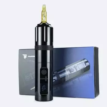 THUNDERLCRD 4,0 мм Беспроводная аккумуляторная ручка-машинка Роторная ручка для татуировки со светодиодным дисплеем Инструменты для перманентного макияжа чёрный