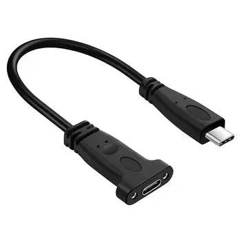 Thzzhnno USB Type C 3.1 удлинительный кабель для крепления на панель 0,2 м Gen 2 мужской-женский кабель для передачи данных 10 Гбит/с Поставляется с крепежными винтами Для планшетов MacBook, мобильных устройств