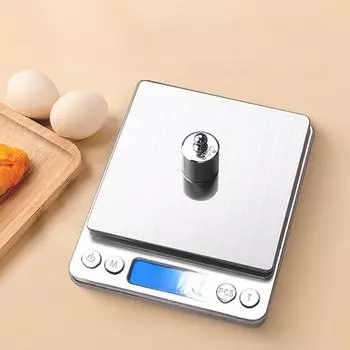 Tiansheng Kitchen Electronic Scale i2000: 0.01g Precision, Stainless Steel, Compact Baking and Household Use.
