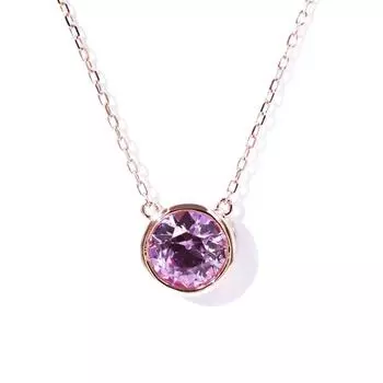 Tianyu Gems 8,5 мм розовый корунд 14k золотое ожерелье свадебная вечеринка Au585 розовое золото цепочка для женщин классические ювелирные украшения аксессуары Wedding Anniversary