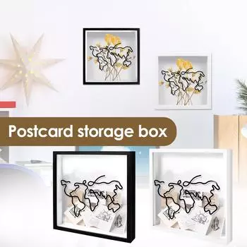 Ticket Shadow Box Adventure Archive Box for Filling DIY Ticket Memory Box with Slot On Top White/Black Wall Hanging Tickets