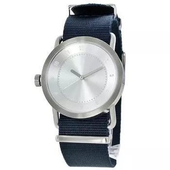 [Tid Watches] часы мужские женские унисекс серебряный корпус синий ремень НАТО портативный с футляром для часов TID часы 10220223-dcase [продукт]