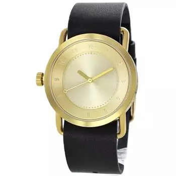 [Tid Watches] часы мужские женские унисекс золотой корпус черный кожаный ремень кожаный портативный с футляром для часов TID часы 10290901-dcase [product]