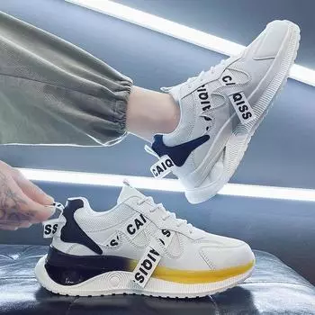 Tide shoes men s 2024 new breathable couple student dad shoes ins running Guochao sports shoes spring contrasting color tide 36