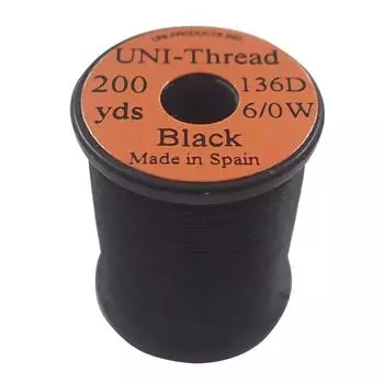TIEMCO Fly Tying UNI Uni Thread 200 Yards Black 6/0