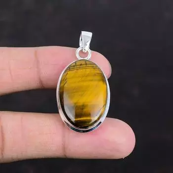 Подвеска из тигрового глаза, оригинальные драгоценные камни, серебряный кулон 925 пробы, ручная работа, уникальный кулон, серебряные украшения из тигрового глаза, подарки для жены