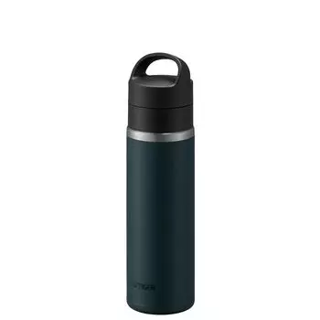 Tiger thermos water bottle 480ml vacuum insulated carbonated bottle stainless steel beer OK handle holder included portable compact Navy [Dishwasher