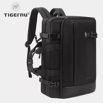 Tigernu Рюкзак для мужчин 17 Рюкзак для ноутбука Сумка 3 в 1 Многофункциональная сумка Сумка через плечо Сумка Дорожный рюкзак чёрный