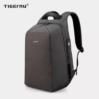 Tigernu мужские модные высококачественные 15,6-дюймовые противоугонные водонепроницаемые бизнес-рюкзаки для ноутбуков повседневные мужские школьные рюкзаки школьная сумка чёрный