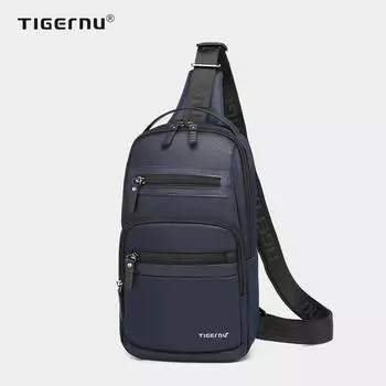 Tigernu новые лаконичные легкие мужские сумки на плечо Оксфордского качества, водонепроницаемая сумка против морщин, дорожная мужская модная сумка-мессенджер чёрный