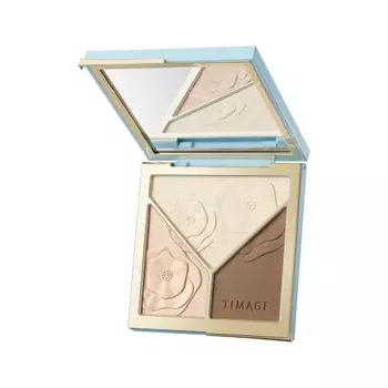 TIMAGE Bronzer Highlight Shading Matte Highlight Highlight Powder Nose Shadow Shading 3-in-1 Создавайте 3D-контуры с помощью 3-цветной палитры 17 г (01) загар